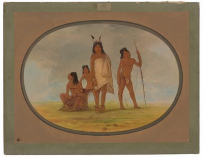 Čtyři ploskohlaví indiáni od George Catlin