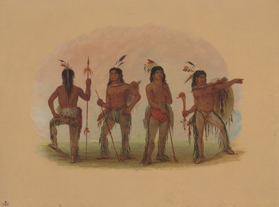Čtyři válečníci Navaho, 18611869. od George Catlin
