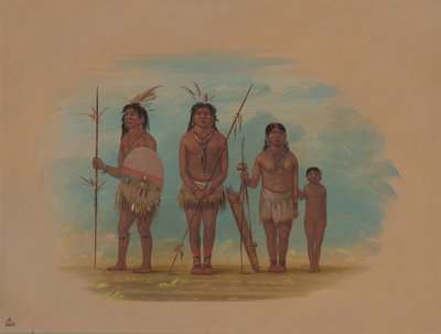 Čtyři indiáni Xingu, 18541869. od George Catlin