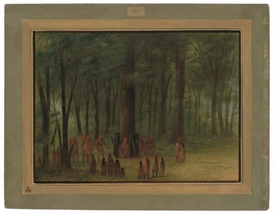 Pohřeb Black Hawk - Saukie od George Catlin