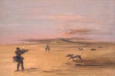 Střelba na tetřeva hlušce v prériích státu Missouri od George Catlin
