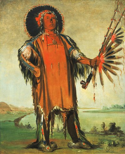 Ha-na-tá-nu-maúk, vlčí náčelník, hlavní náčelník kmene, 1832. od George Catlin