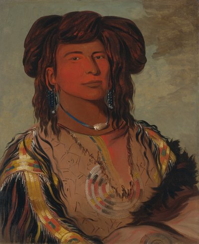 Ha-wón-je-tah, Jeden roh, hlavní náčelník kmene Miniconjou, 1832. od George Catlin