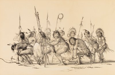 Indiáni v kruhu, tanec - ne. 30 od George Catlin