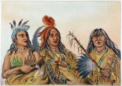 Indiáni Ameriky: Portrét siouxských náčelníků, jejichž rivalita byla neustálá. Ilustrace George Catlin (1794-1872) od George Catlin
