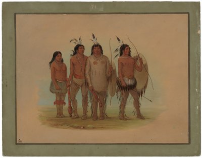 Náčelník Kiowa, jeho žena a dva válečníci od George Catlin