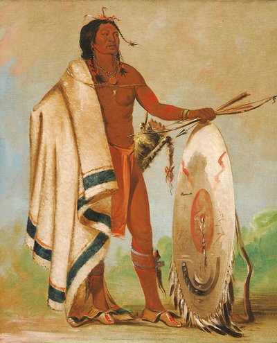 Kotz-a-tó-ah, Zakouřený štít, vážený válečník, 1834. od George Catlin