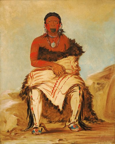 Lá-shah-le-stáw-hix, náčelník Man, republikánský náčelník Pawnee. od George Catlin