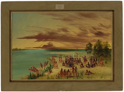 La Salle si nárokuje Louisianu pro Francii. 9. dubna 1682 od George Catlin