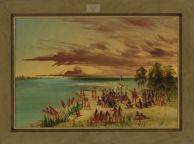 La Salle nárokuje Louisianu pro Francii, 9. dubna 1682, 1847-48 od George Catlin