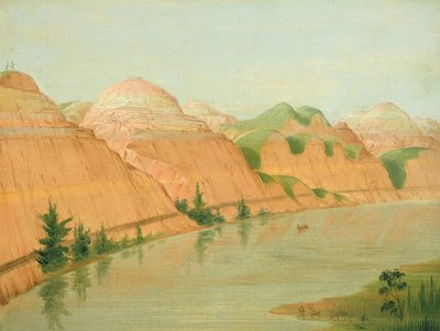 Nádherné hliněné útesy, 1800 mil nad St. Louis od George Catlin