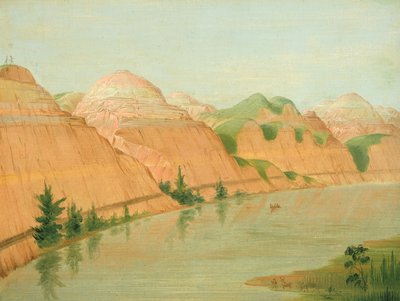 Velkolepé Clay Bluffs, 1800 mil nad St. Louis, 1832. od George Catlin