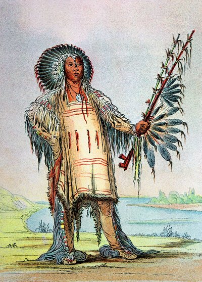 Ind Mandan Ha-Na-Tah-Muah, náčelník vlků od George Catlin
