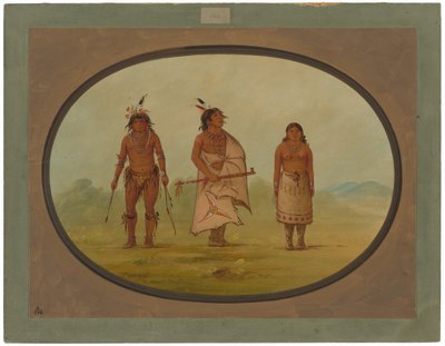 Náčelník Mohave, válečník a jeho žena od George Catlin