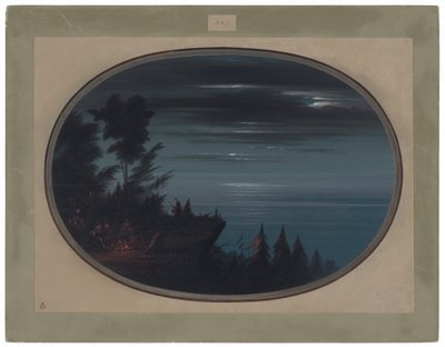 Vesnice Nayas v noci od George Catlin