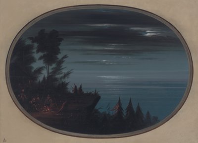Vesnice Nayas v noci, 18551869. od George Catlin