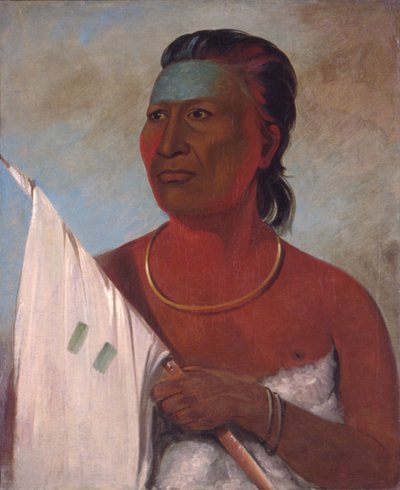 Náh-pope poradce Black Hawk, 1832. od George Catlin
