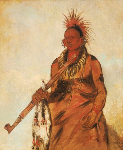 No-o-mún-nee, Walks in the Rain, a Warrior, 1832. od George Catlin