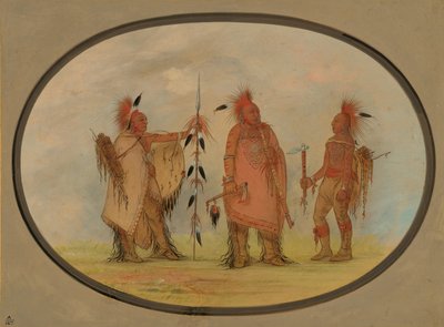 Osage Chief with Two Warriors, 18611869. od George Catlin