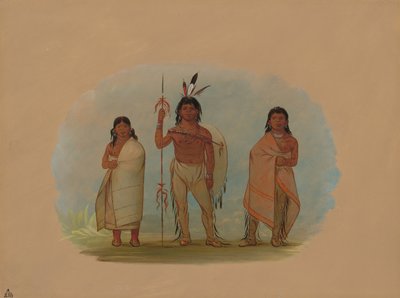 Ottawský náčelník, jeho žena a válečník, 18611869. od George Catlin