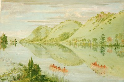 Malebné útesy nad Prairie du Chien od George Catlin