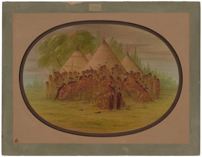 Pipe Dance - Assinneboine od George Catlin