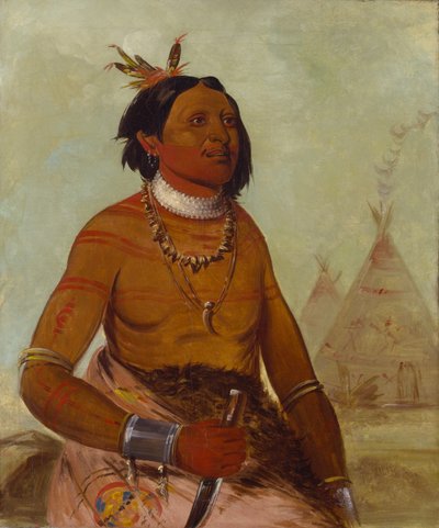 Quack-ham-kay, Stone Shell, a Brave, 1834. od George Catlin