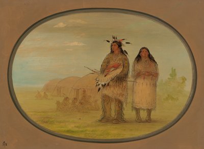 Riccarree Chief a jeho manželka, 18611869. od George Catlin