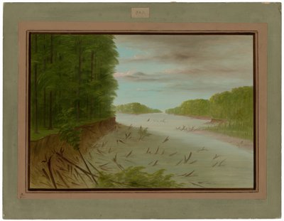 Scéna z dolního toku Mississippi od George Catlin