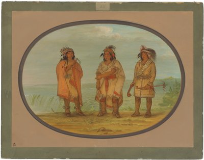 Seneca Chief, Red Jacket, se dvěma válečníky od George Catlin