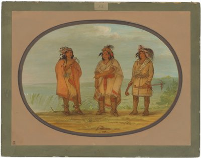 Náčelník kmene Seneků, Red Jacket, se dvěma válečníky od George Catlin