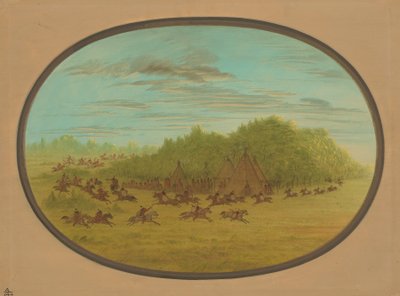 Falešný boj Camanchees, 18611869. od George Catlin