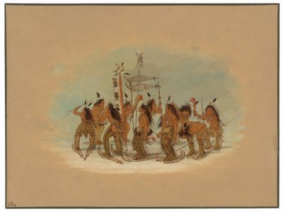 Tanec na sněžnicích - Odžibbeway od George Catlin