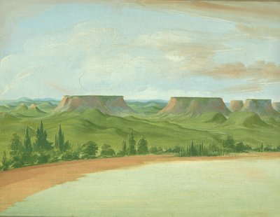 Square Hills, 1200 mil nad St. Louis, 1832. od George Catlin
