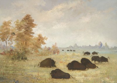 Stalking Buffalo, Arkansas od George Catlin