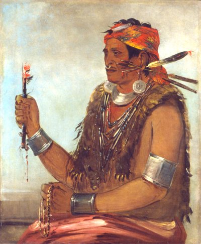 Ten-sqúat-a-way, The Open Door, známý jako The Prophet, Brother of Tecumseh od George Catlin