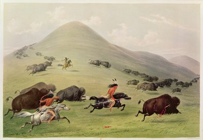 Buffalo Hunt, kolem roku 1832 od George Catlin