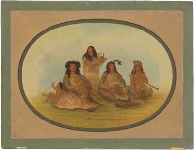 Náčelník Siouxů s několika indiány od George Catlin