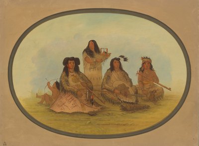 Náčelník Siouxů s několika Indiány, 18611869. od George Catlin