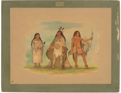 Tři indiáni Minatarree od George Catlin