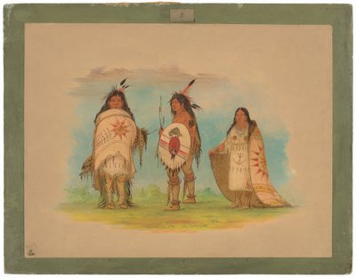 Tři indiáni Riccarree od George Catlin
