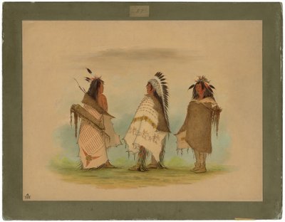 Tři šošonští bojovníci od George Catlin