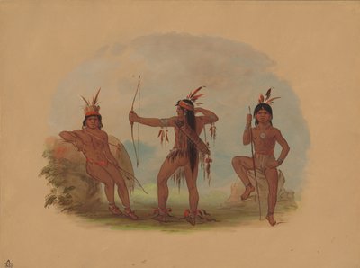 Tři indiáni Woyaway, 18541869. od George Catlin