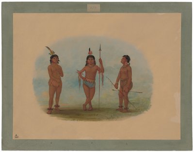 Tři mladí muži Tobos od George Catlin