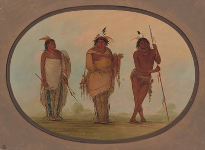 Tři indiáni Yumaya, 18551869. od George Catlin