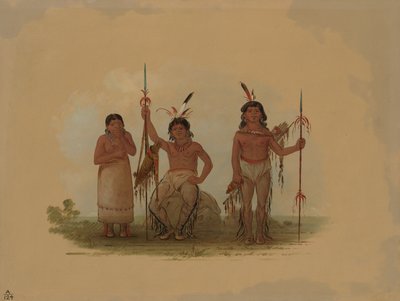 Dva arapahští bojovníci a jedna žena, 18611869. od George Catlin