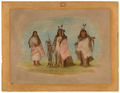 Dva černonoží bojovníci a žena od George Catlin