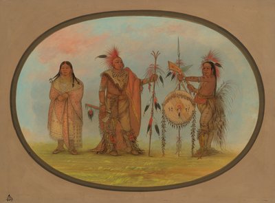 Dva Saukie náčelníci a žena, 18611869. od George Catlin