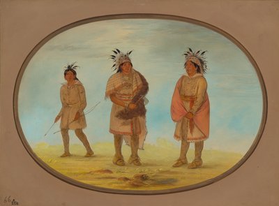 Dva Weeah Warriors a žena, 18611869. od George Catlin