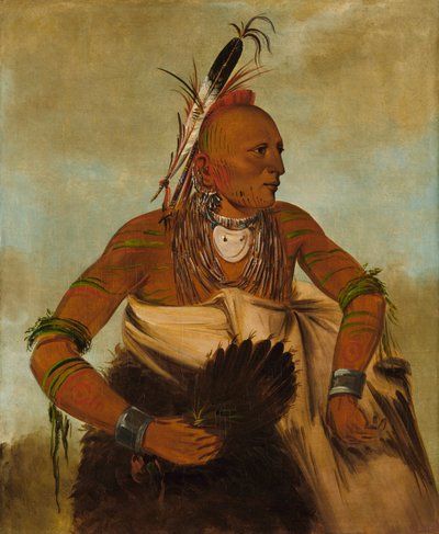 Wa-ho-béck-ee, Handsome Brave (Hezký statečný) od George Catlin